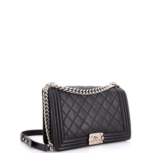 Boy Flap Bag Quilted Perforated Lambskin New Medium