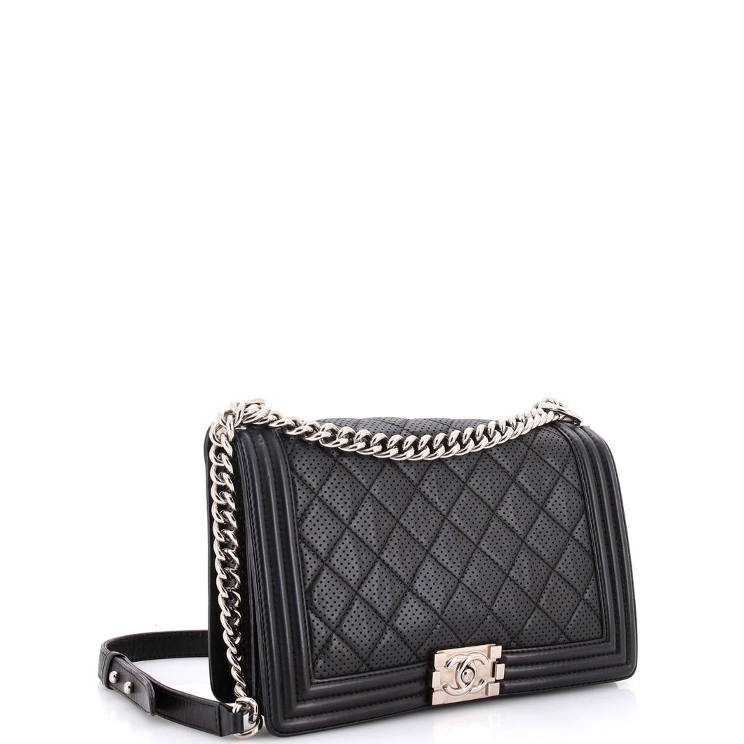 Boy Flap Bag Quilted Perforated Lambskin New Medium