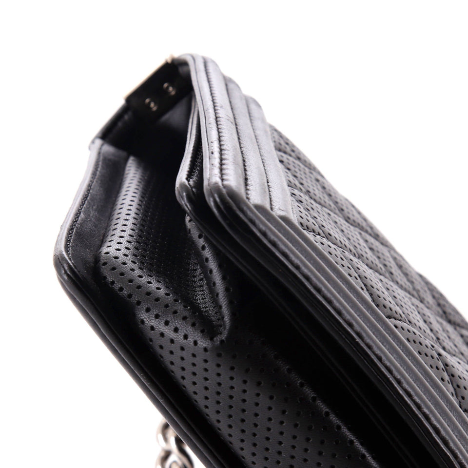 Boy Flap Bag Quilted Perforated Lambskin New Medium