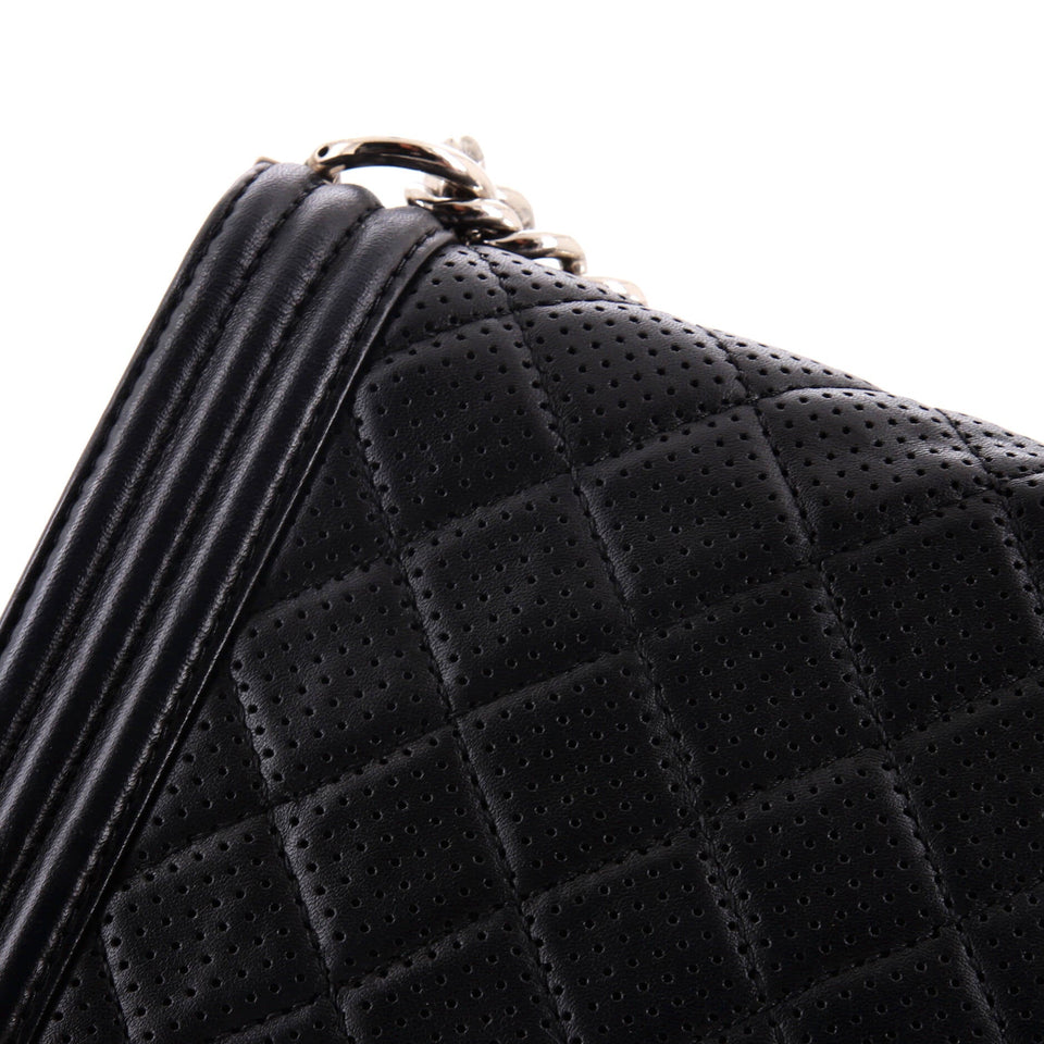 Boy Flap Bag Quilted Perforated Lambskin New Medium