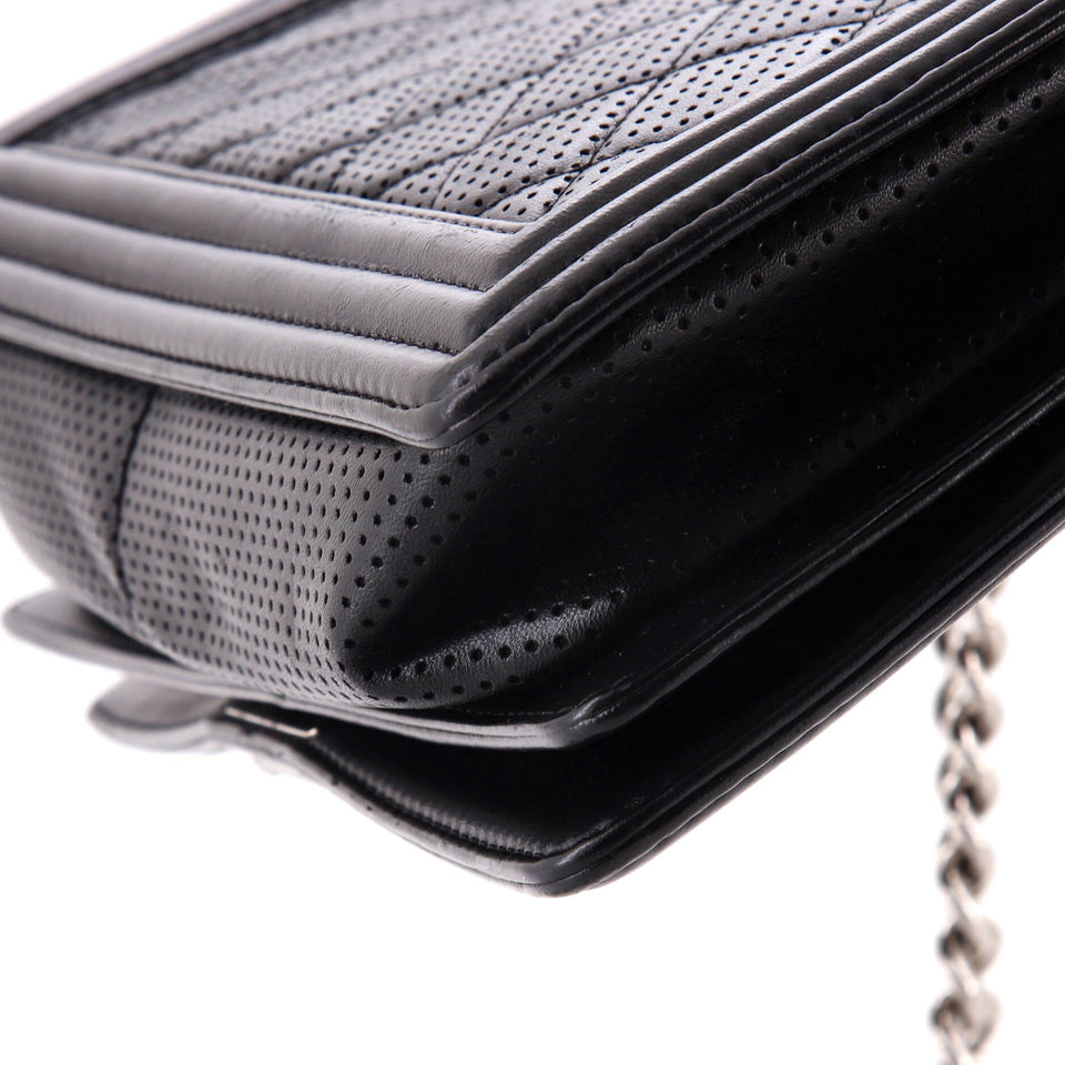 Boy Flap Bag Quilted Perforated Lambskin New Medium