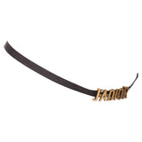 Dior J'adior Antique Gold Logo Plate Ribbon CD Charm Choker Necklace