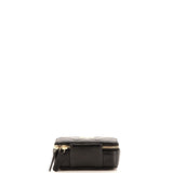 Lacquered Metal CC Zip Around Card Holder on Chain Quilted Lambskin