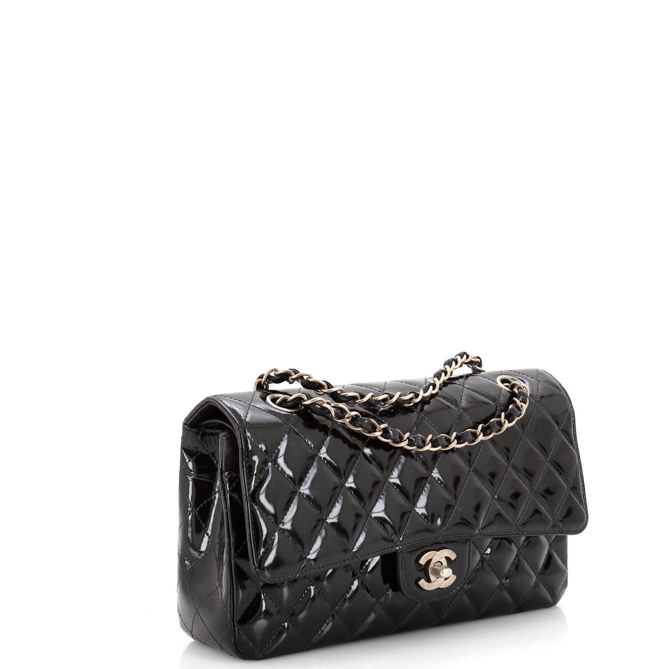 Vintage Classic Double Flap Bag Quilted Patent Medium