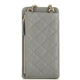 O Phone Holder Crossbody Bag Quilted Caviar