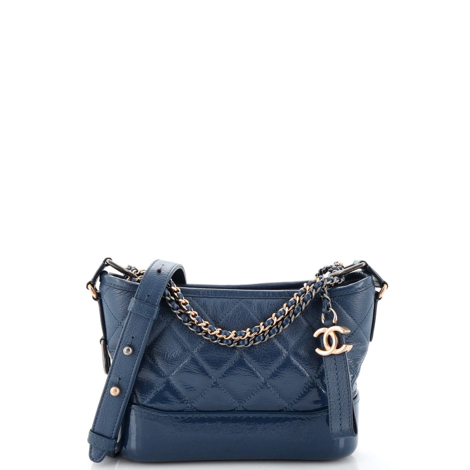 Gabrielle Hobo Quilted Goatskin and Patent Small