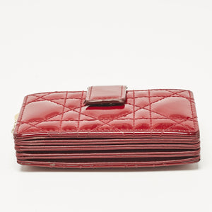 Dior Red Cannage Patent Leather Jasmine Card Holder