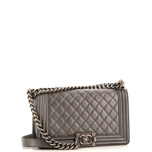 Boy Flap Bag Quilted Lambskin Old Medium