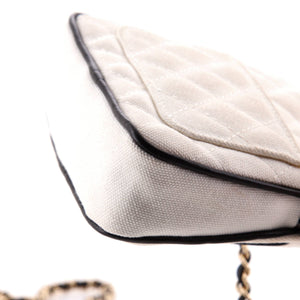CC Tennis Racket Clutch with Chain Quilted Canvas and Leather Small