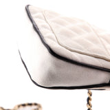 CC Tennis Racket Clutch with Chain Quilted Canvas and Leather Small
