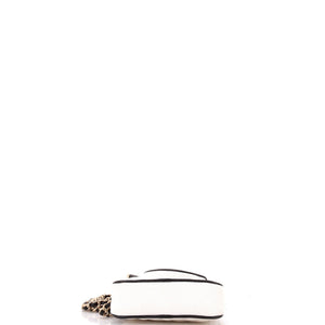 CC Tennis Racket Clutch with Chain Quilted Canvas and Leather Small