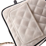 CC Tennis Racket Clutch with Chain Quilted Canvas and Leather Small