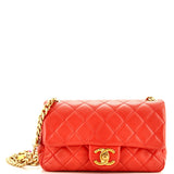 Pearl Samba Resin Chain Flap Bag Quilted Lambskin Mini