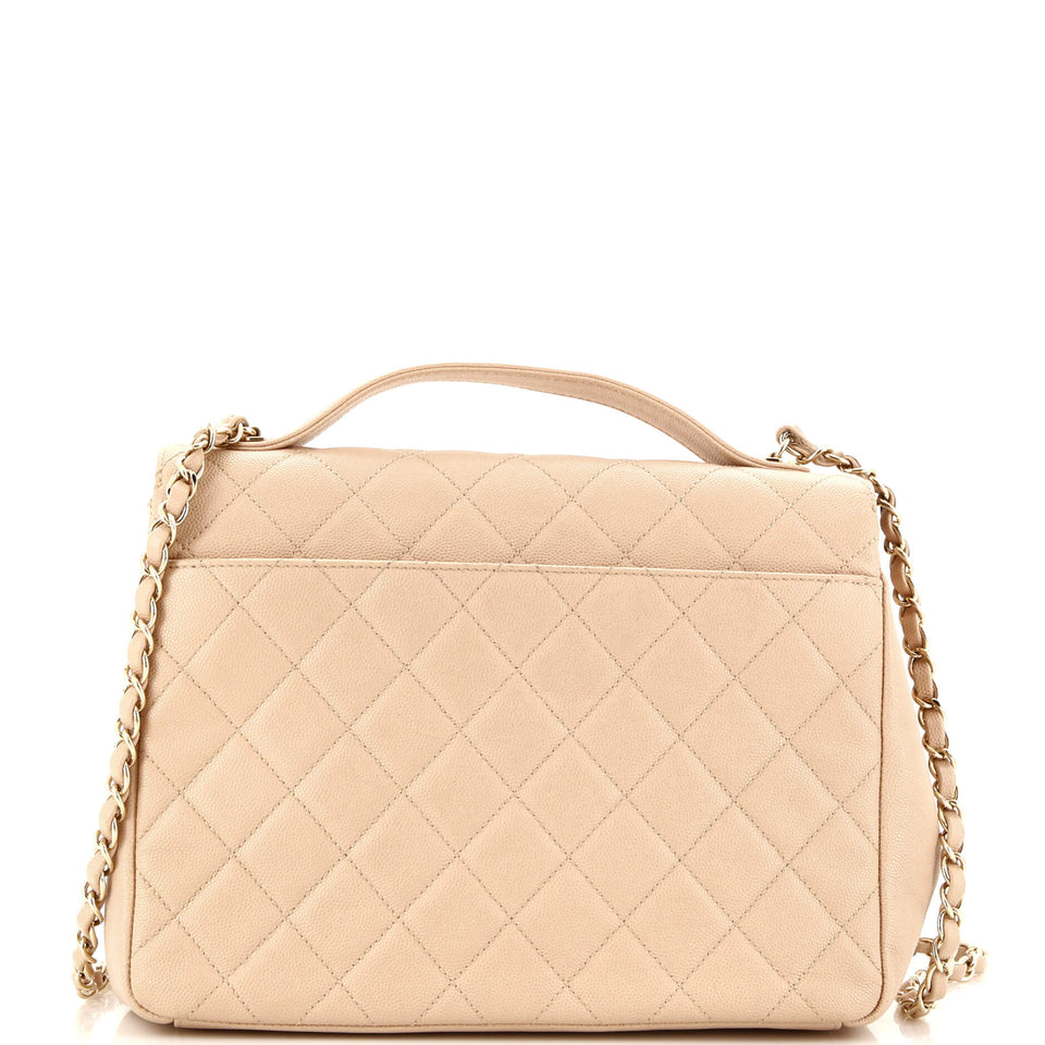 Business Affinity Flap Bag Quilted Caviar Large