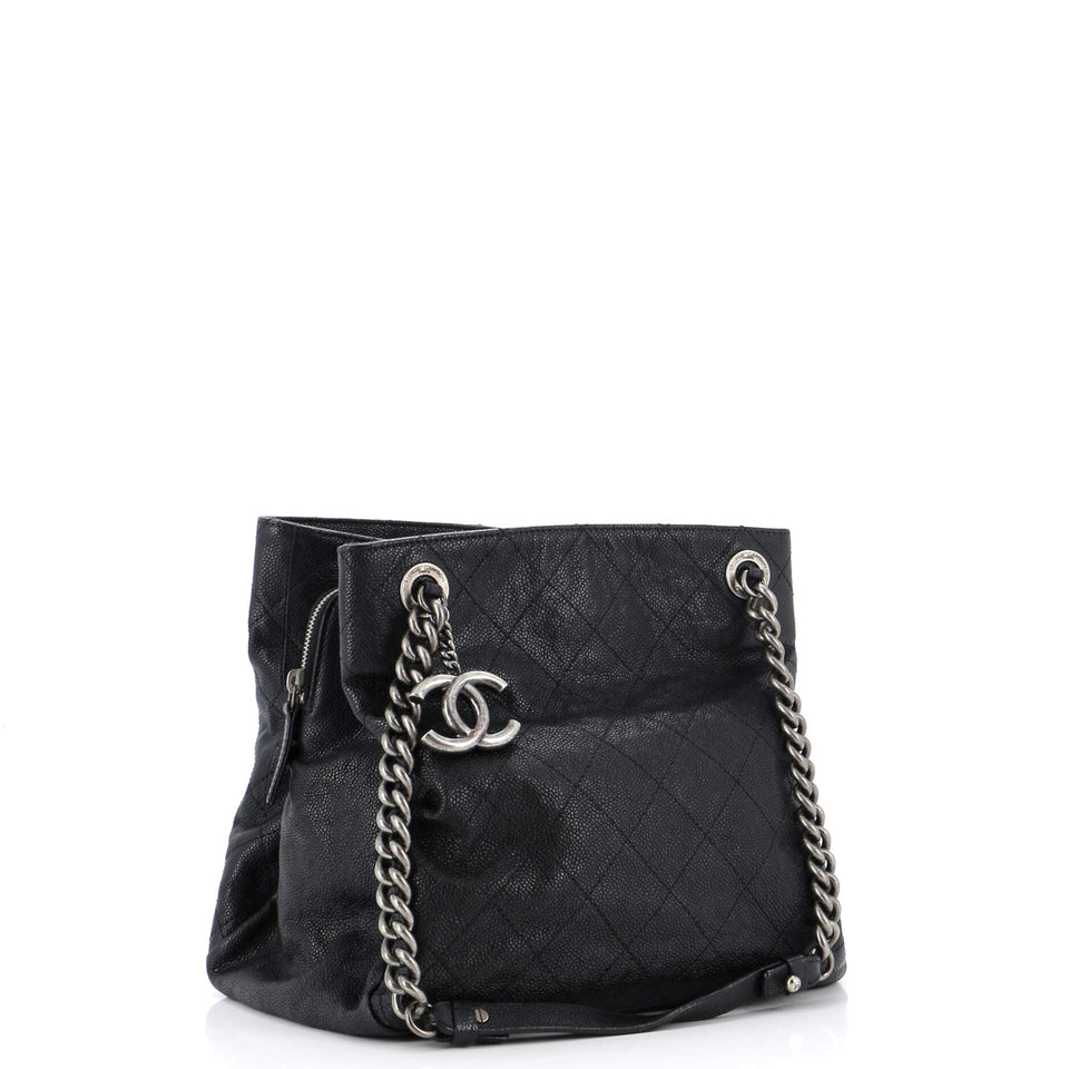 Simply CC Tote Quilted Caviar Small