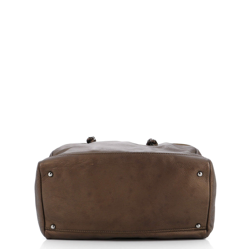 Luxe Ligne Zip Around Handle Bag Leather Large