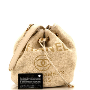 Deauville Drawstring Bucket Bag Velvet Medium