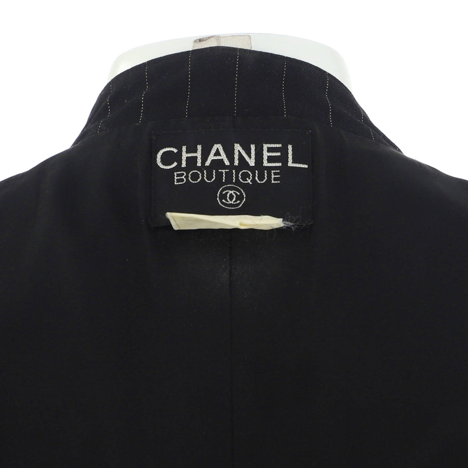 Women's Vintage Pinstripe Button Up Vest Wool