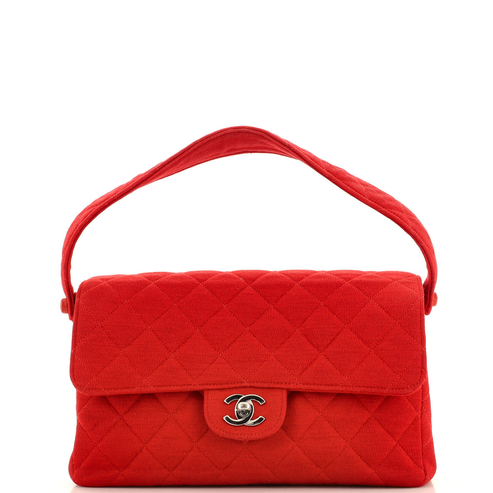 Classic Double Flap Bag Quilted Jersey Medium