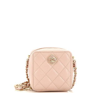 Diamond CC Zip Crossbody Quilted Caviar Mini