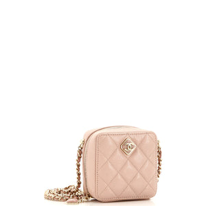 Diamond CC Zip Crossbody Quilted Caviar Mini