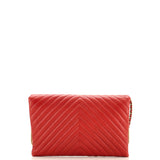 Rock The Corner Flap Clutch on Chain Chevron Calfskin