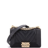Boy Flap Bag Chevron Lambskin Small
