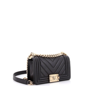Boy Flap Bag Chevron Lambskin Small