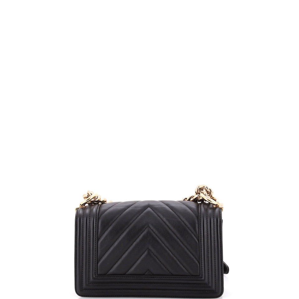 Boy Flap Bag Chevron Lambskin Small