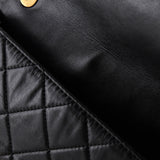 Crystal Pearls Chain Flap Bag Quilted Calfskin Small
