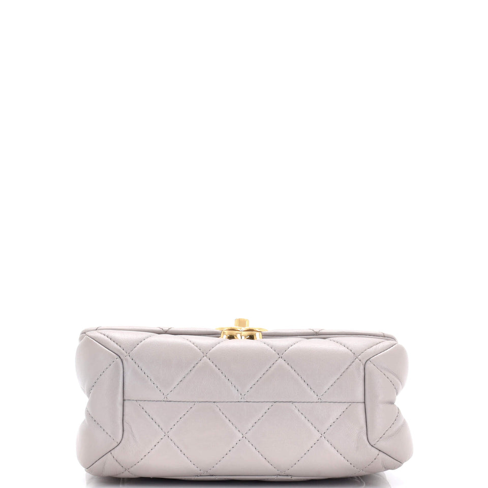 Color Match Flap Bag Quilted Lambskin Small