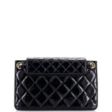 Golden Class Accordion Flap Bag Quilted Patent Medium