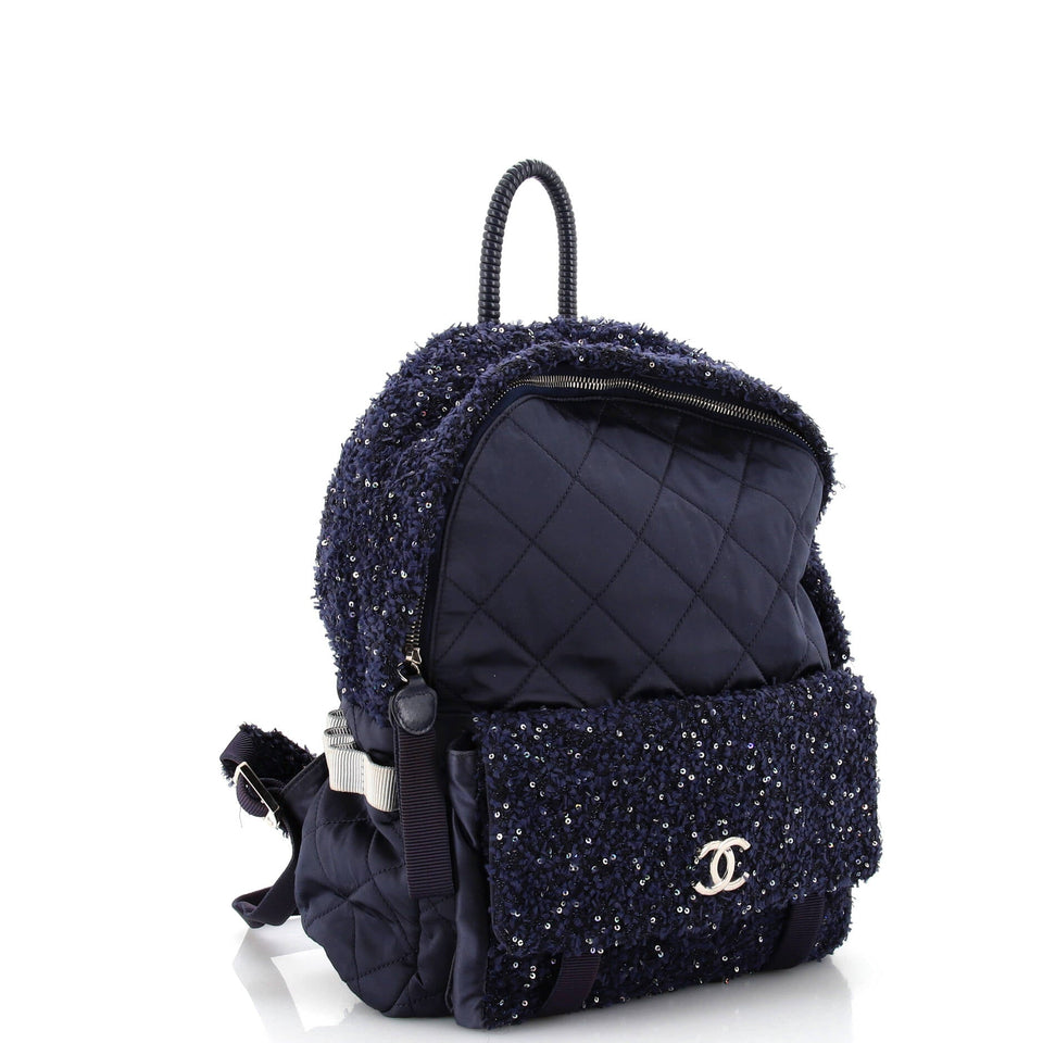 Astronaut Essentials Backpack Quilted Nylon with Tweed Medium