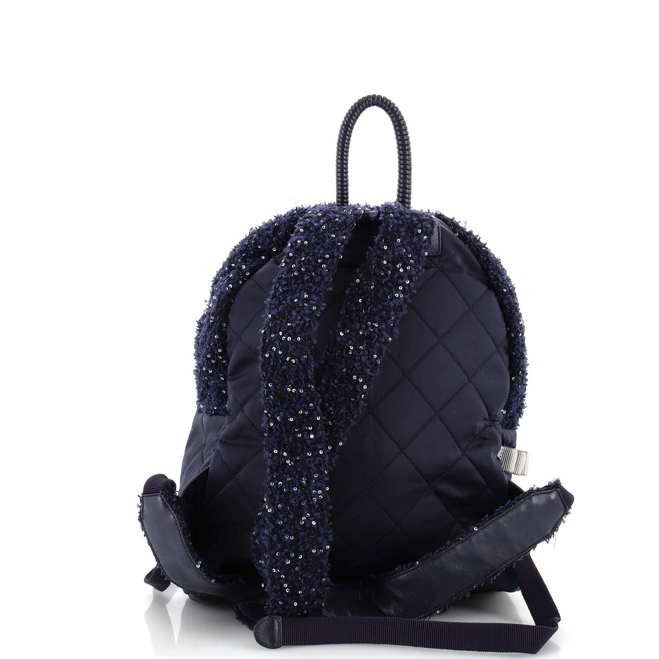 Astronaut Essentials Backpack Quilted Nylon with Tweed Medium