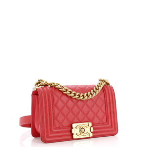 Boy Flap Bag Quilted Caviar Small