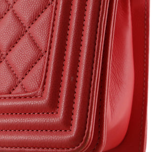 Boy Flap Bag Quilted Caviar Small