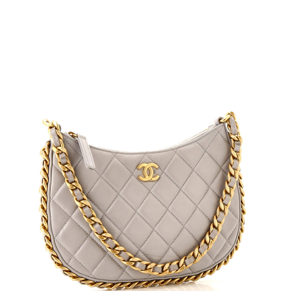CC Chain Around Hobo Quilted Lambskin