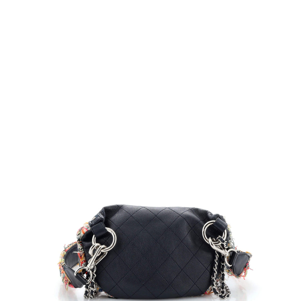 Convertible Waist Bag Tweed with Quilted Leather