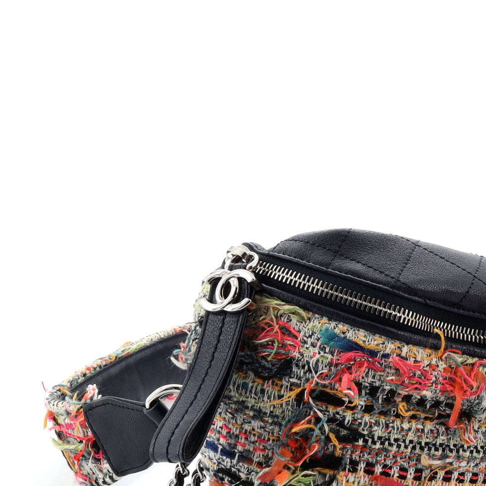 Convertible Waist Bag Tweed with Quilted Leather