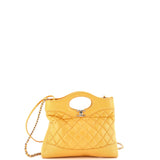 31 Shopping Bag Clutch with Chain Quilted Shiny Lambskin Small