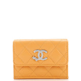 CC Stars Trifold Flap Wallet Quilted Lambskin Small