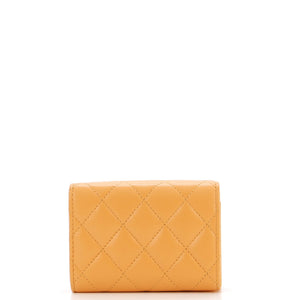 CC Stars Trifold Flap Wallet Quilted Lambskin Small
