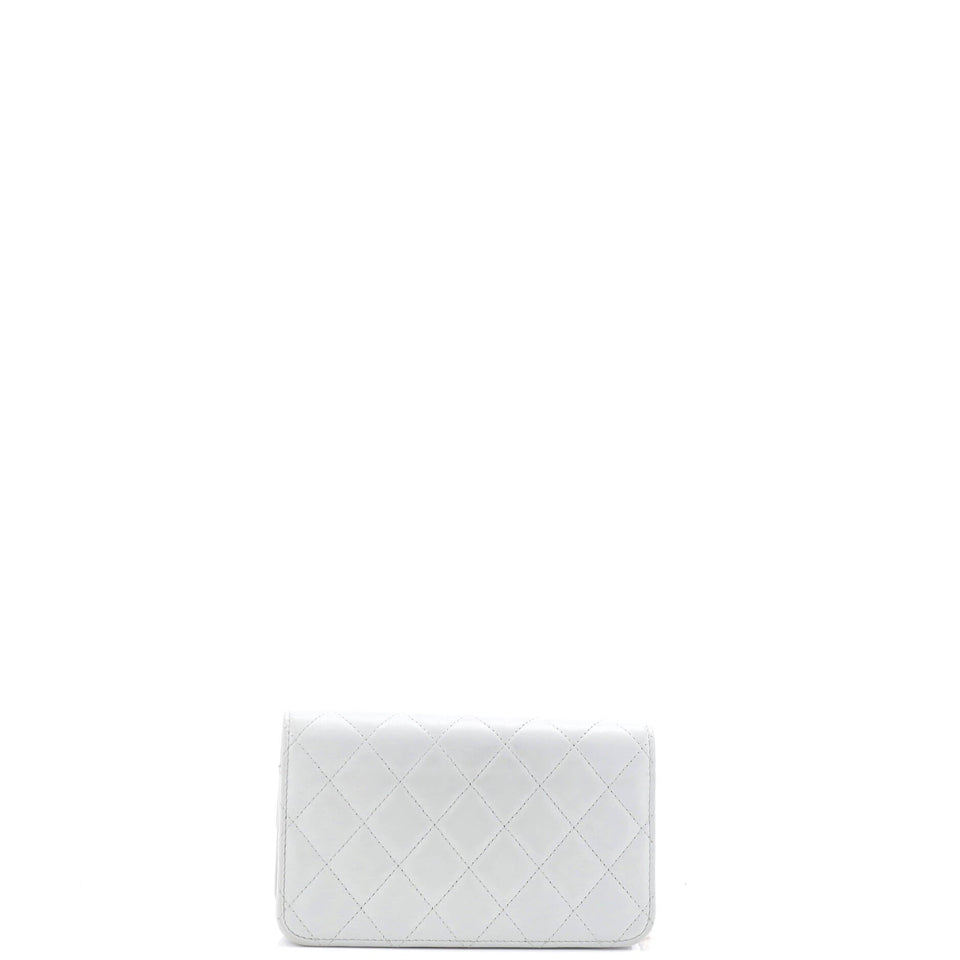 Pearl Crush Flap Phone Holder with Chain Quilted Lambskin