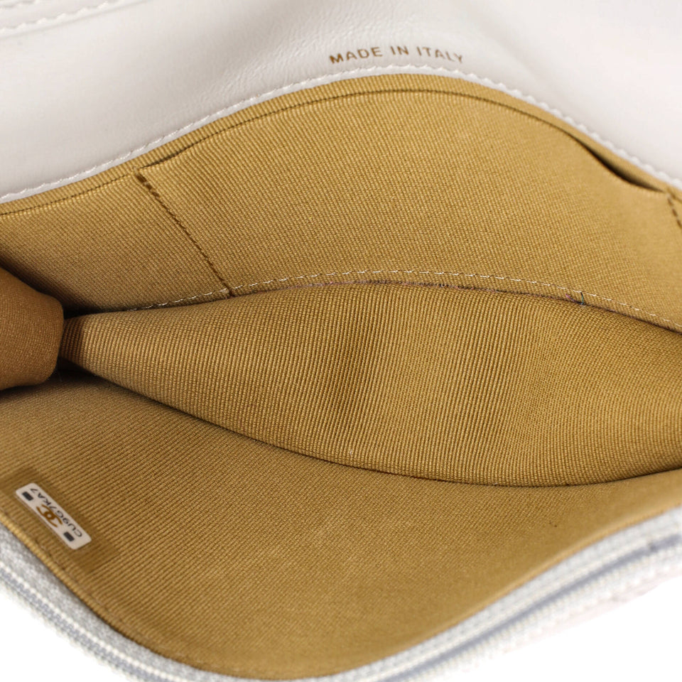 Pearl Crush Flap Phone Holder with Chain Quilted Lambskin