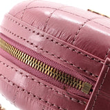 Round Chain Crossbody Bag Stitched Calfskin Small