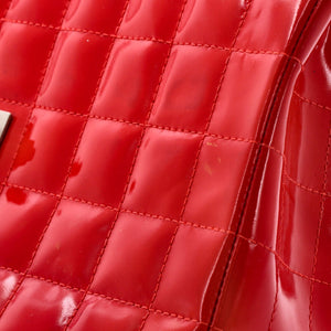 Vintage Chocolate Bar Reissue Flap Bag Quilted Patent