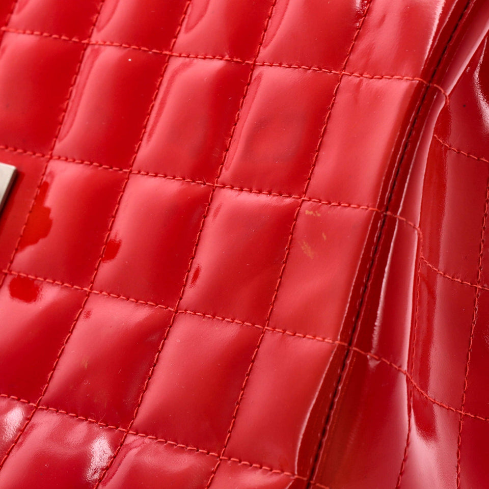 Vintage Chocolate Bar Reissue Flap Bag Quilted Patent