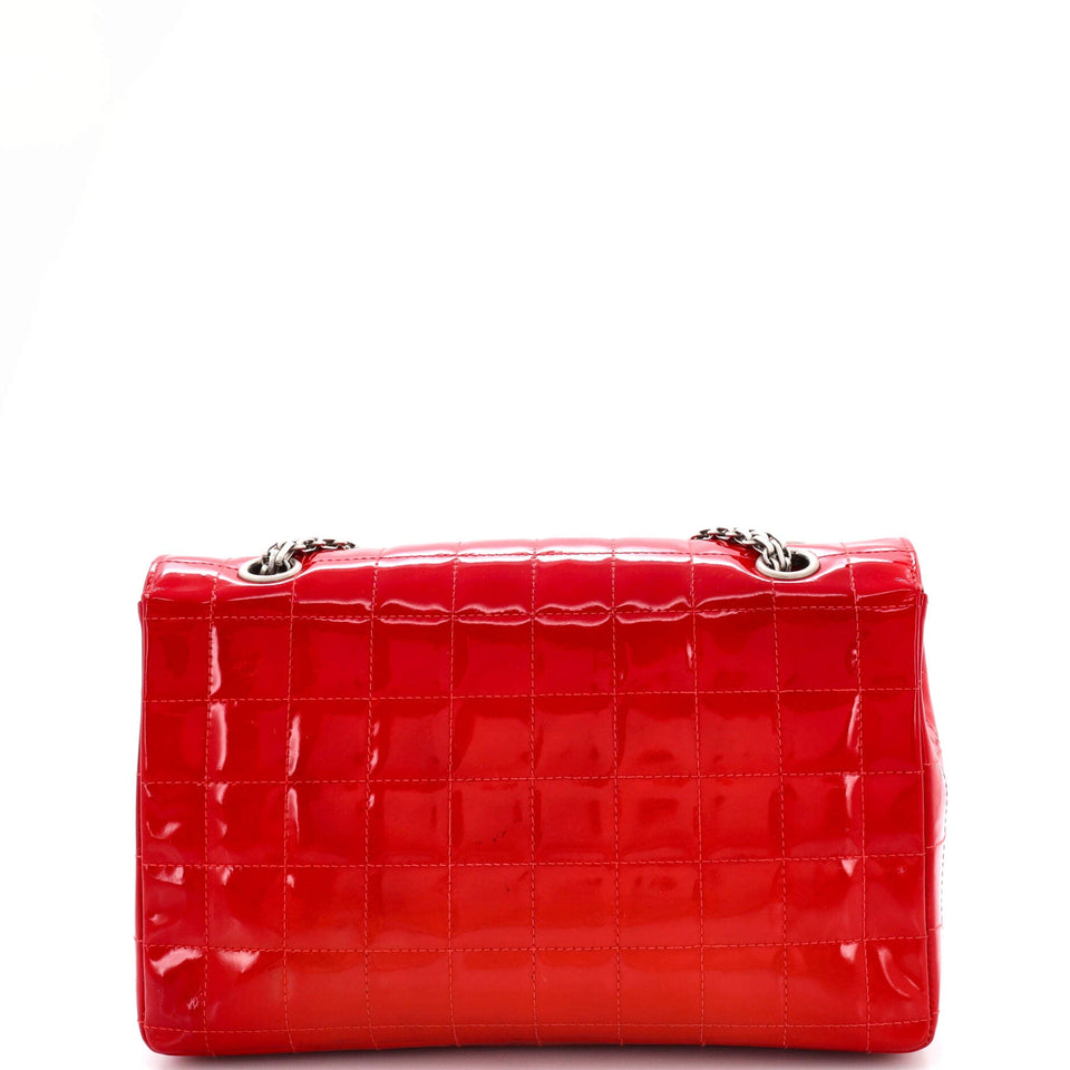 Vintage Chocolate Bar Reissue Flap Bag Quilted Patent