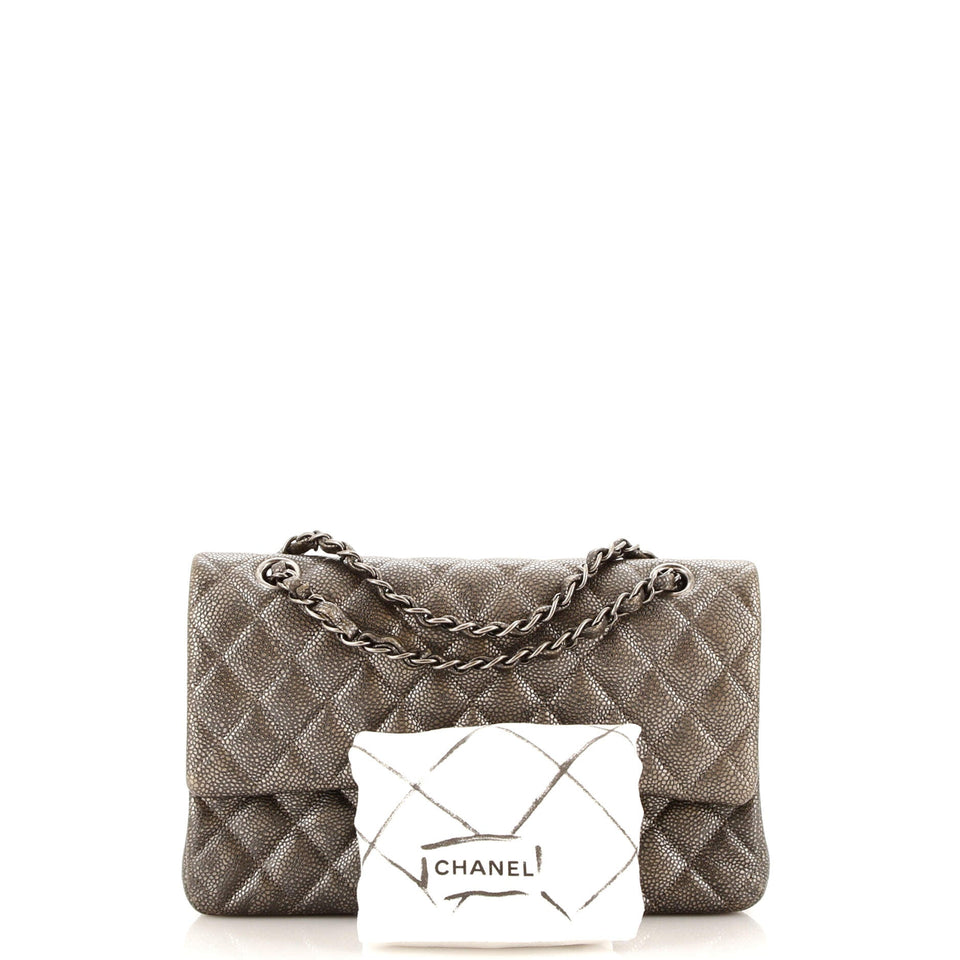 Classic Double Flap Bag Quilted Caviar Medium