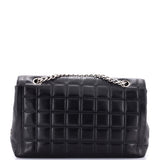Vintage Chocolate Bar Mademoiselle Chain Flap Bag Quilted Leather Medium